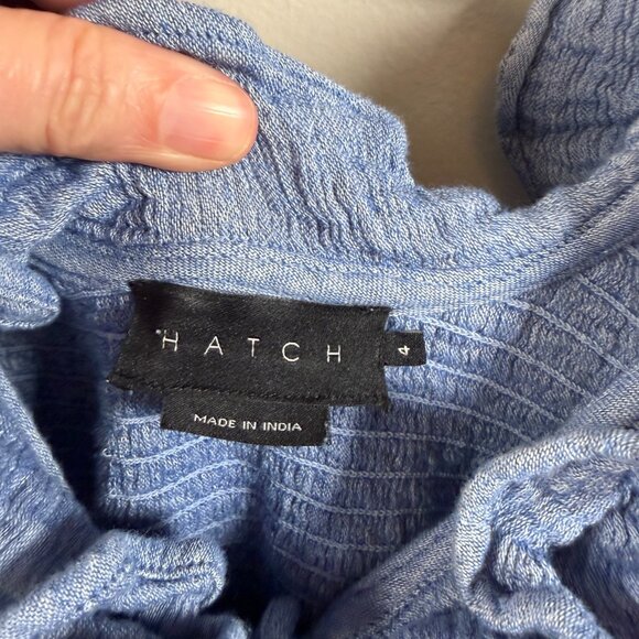 Hatch Maternity Sarah Midi Dress Size 4 XL Blue Ruffle Gauzy Comfy Breezy - Picture 4 of 13